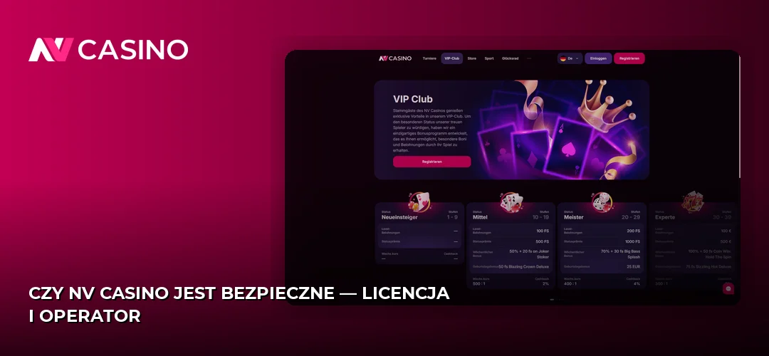 Czy NV Casino jest bezpieczne — licencja i operator