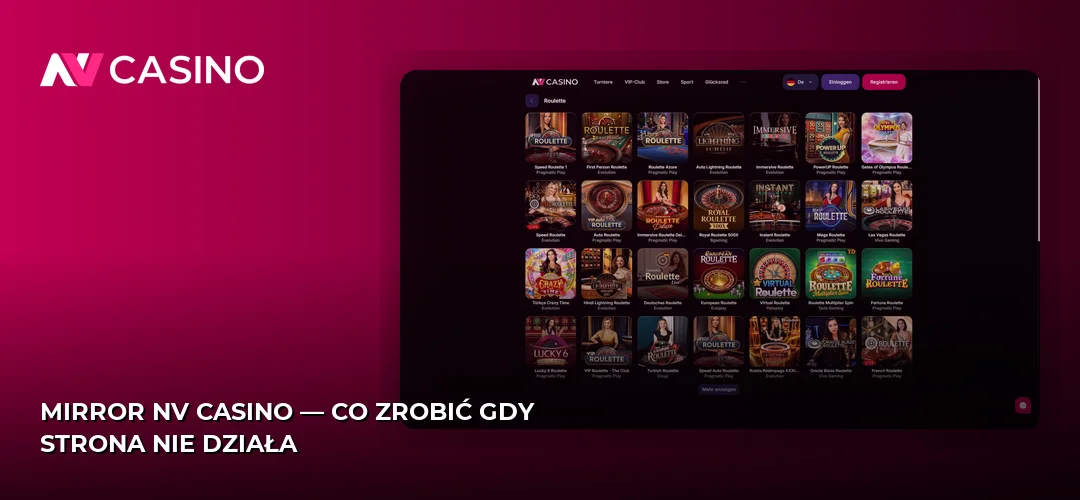 Mirror NV Casino — co zrobić gdy strona nie działa