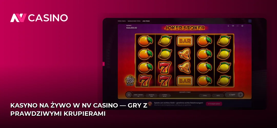 Kasyno na żywo w NV Casino — gry z prawdziwymi krupierami